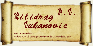 Milidrag Vukanović vizit kartica